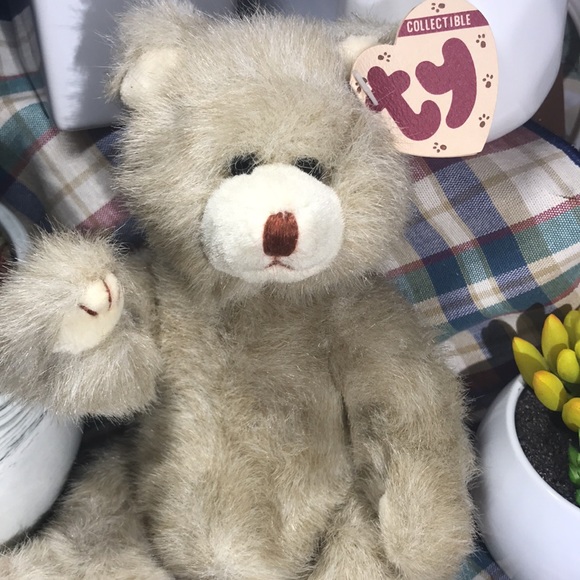 🛑🛑Ty Attic Treasures Collection Bear Dickens Jointed Tan Plush Stuffed Animal - Picture 2 of 8